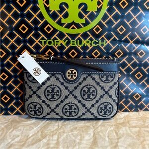 Tory Burch T Monogram Jacquard Card Case Tory Navy Gold